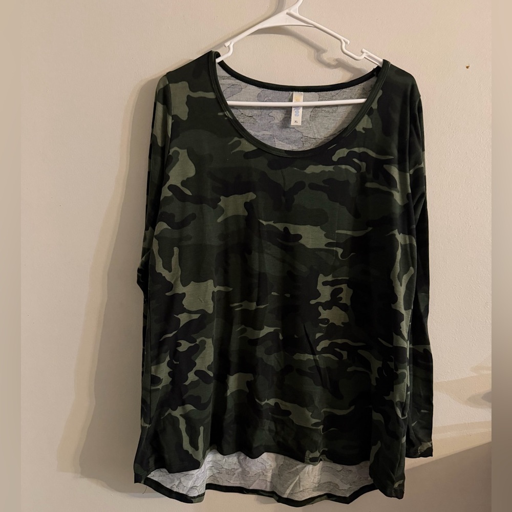 Camouflage Long Sleeve Women's Top